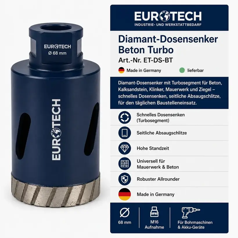 EUROTECH Diamant-Dosensenker Beton Turbo