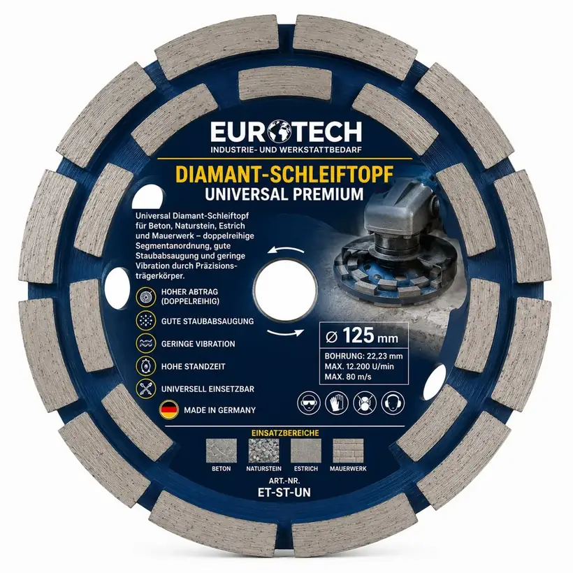 EUROTECH Diamant-Schleiftopf Universal Premium